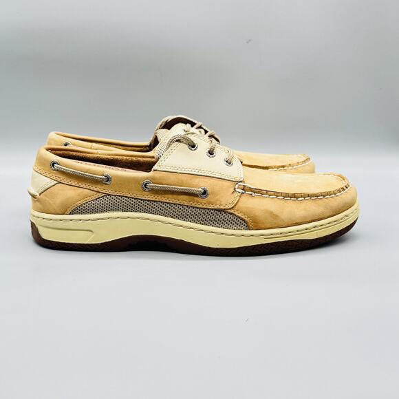 Sperry Other - Sperry Shoes Mens 12 Beige Leather Top Sider Boat Deck Moc Toe Casual Comfort